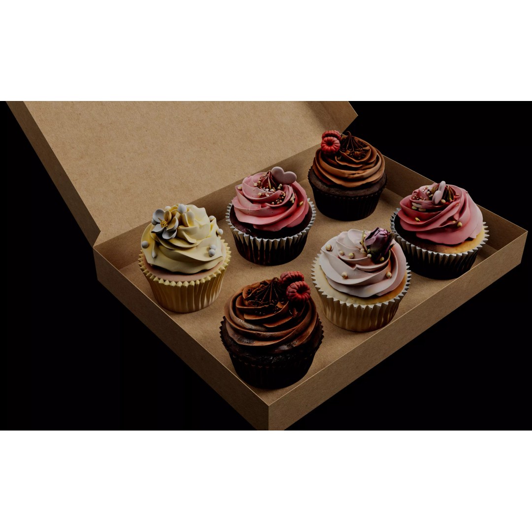Photorealistic Cupcake 3D Model – High Quality Bakery Asset, FBX, OBJ - View 5