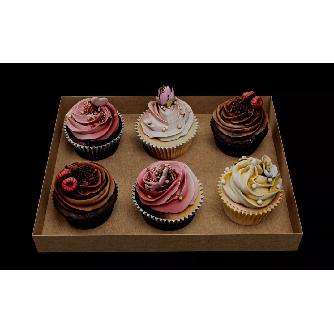 Photorealistic Cupcake 3D Model – High Quality Bakery Asset, FBX, OBJ - View 6