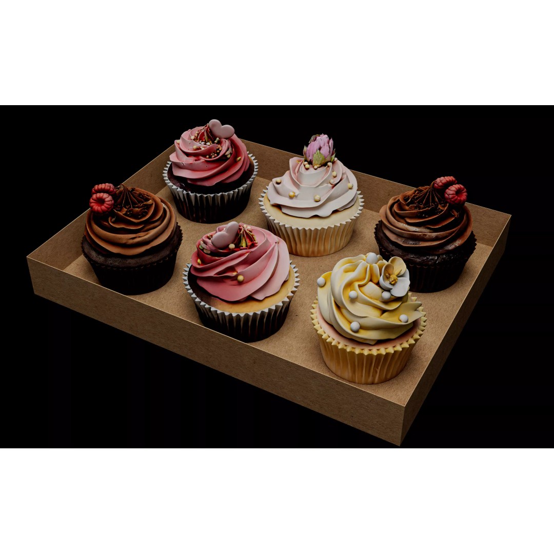 Photorealistic Cupcake 3D Model – High Quality Bakery Asset, FBX, OBJ - View 7
