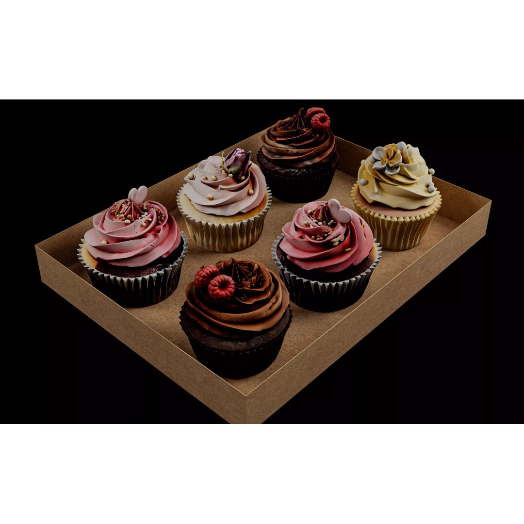 Photorealistic Cupcake 3D Model – High Quality Bakery Asset, FBX, OBJ - View 8