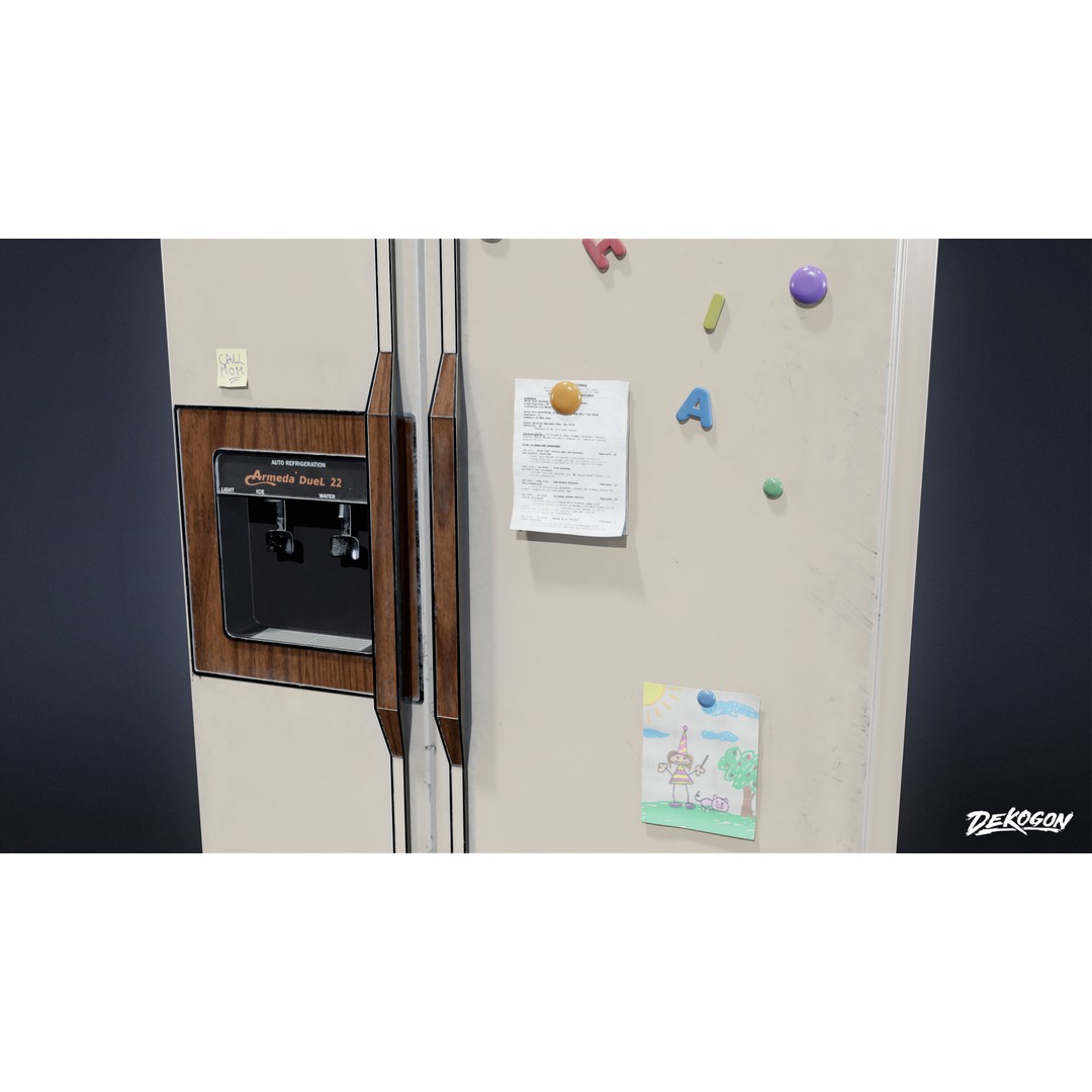 Refrigerator 3D Model – Low Poly PBR Asset for Games, FBX - View 10