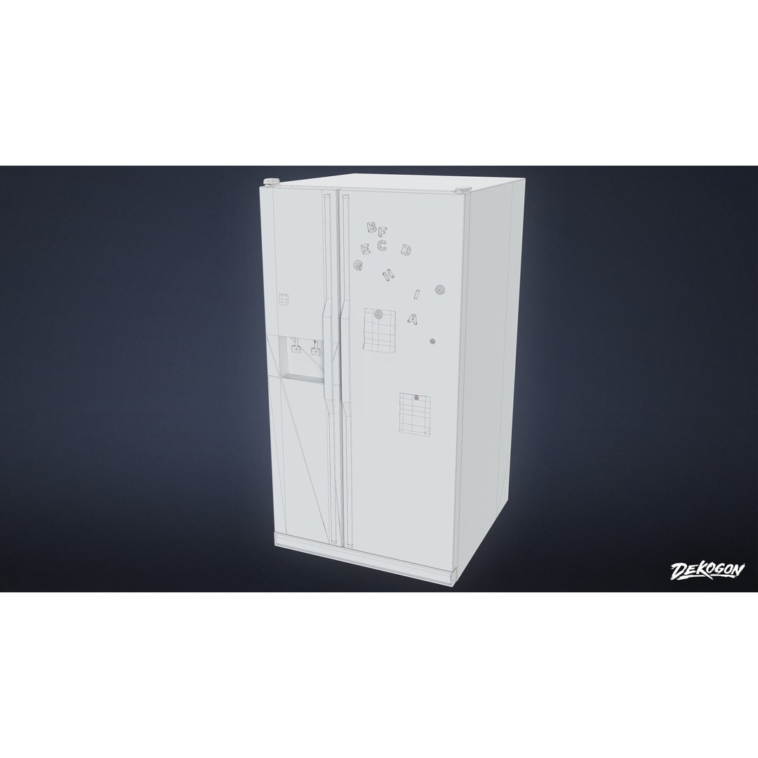 Refrigerator 3D Model – Low Poly PBR Asset for Games, FBX - View 11