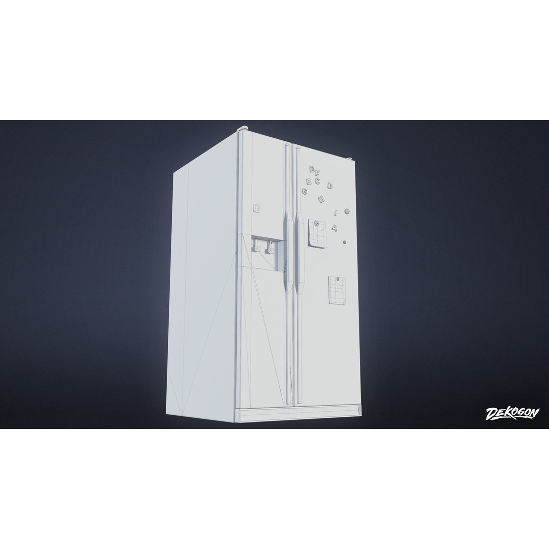 Refrigerator 3D Model – Low Poly PBR Asset for Games, FBX - View 12