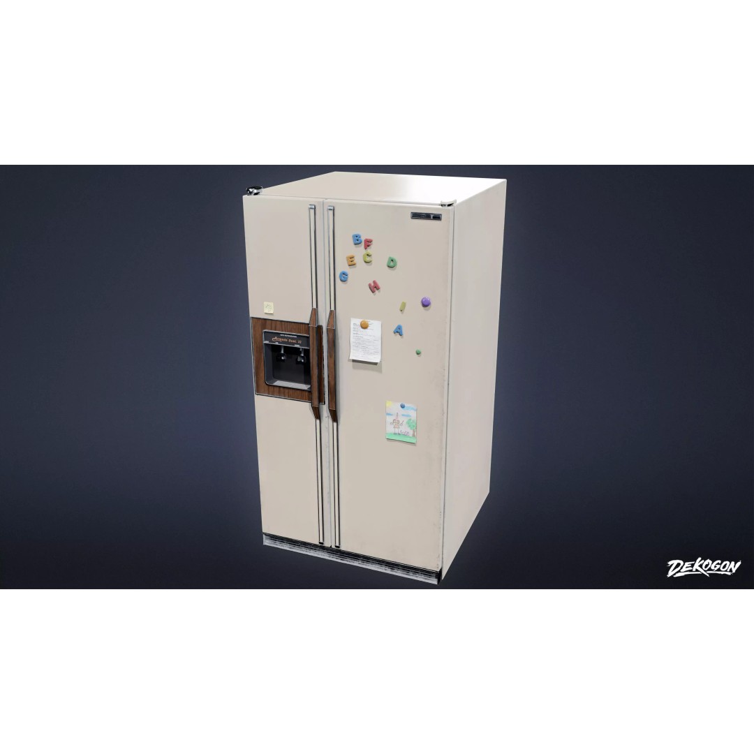 Refrigerator 3D Model – Low Poly PBR Asset for Games, FBX - View 2