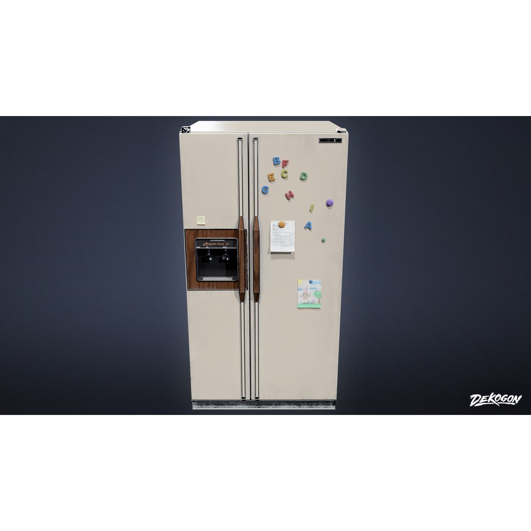 Refrigerator 3D Model – Low Poly PBR Asset for Games, FBX - View 4