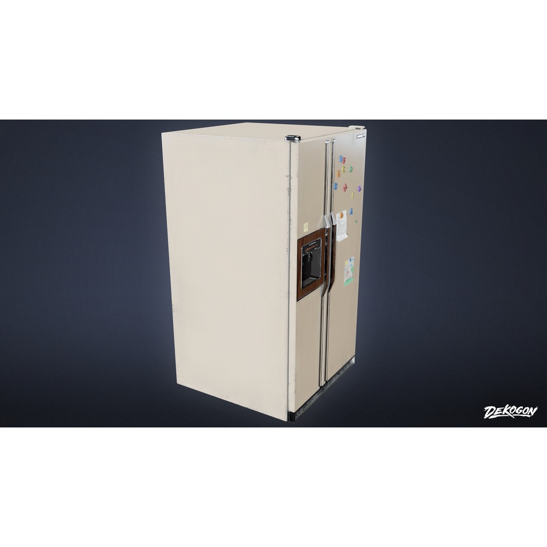 Refrigerator 3D Model – Low Poly PBR Asset for Games, FBX - View 5