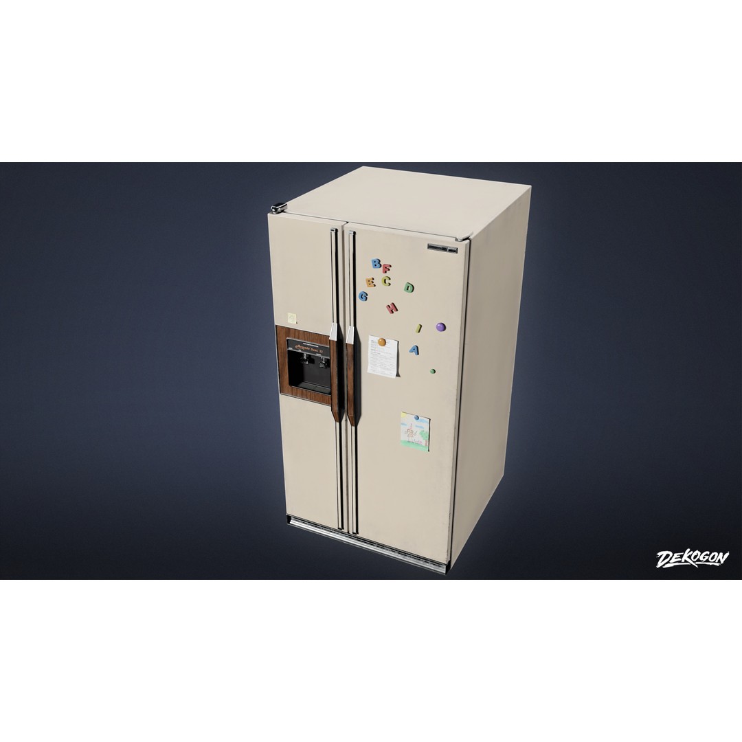 Refrigerator 3D Model – Low Poly PBR Asset for Games, FBX - View 8