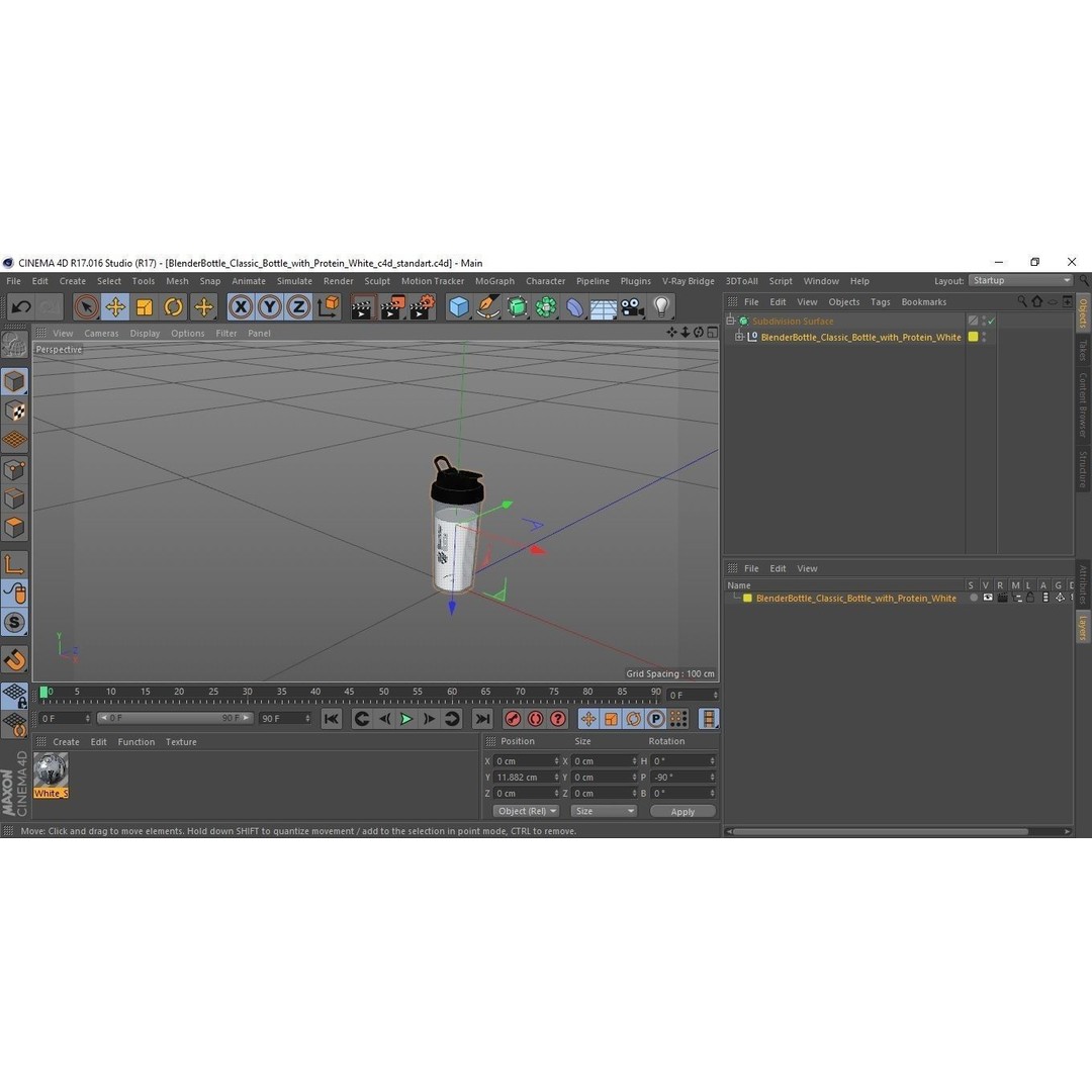 BlenderBottle Classic Bottle 3D Model – High Poly Protein Shaker, FBX - View 32