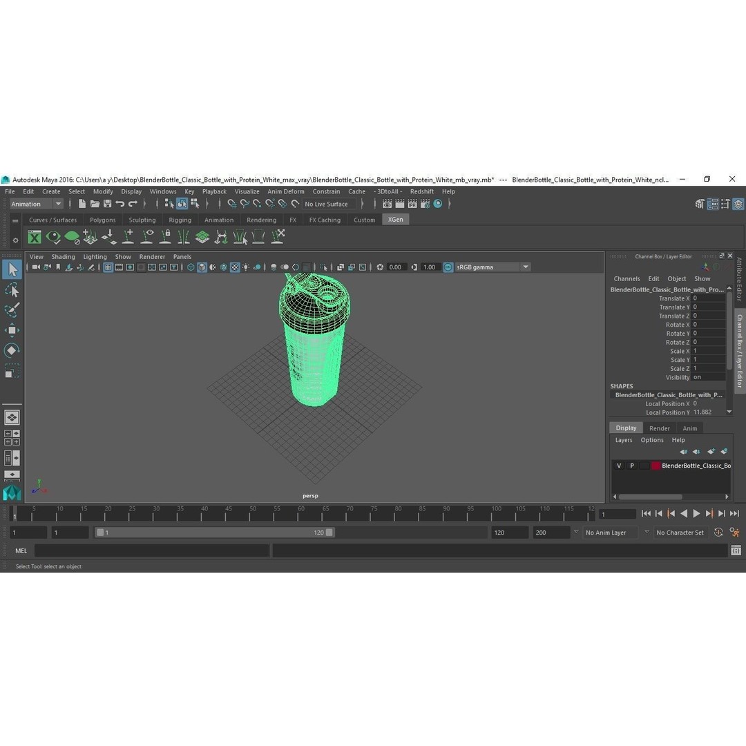 BlenderBottle Classic Bottle 3D Model – High Poly Protein Shaker, FBX - View 33