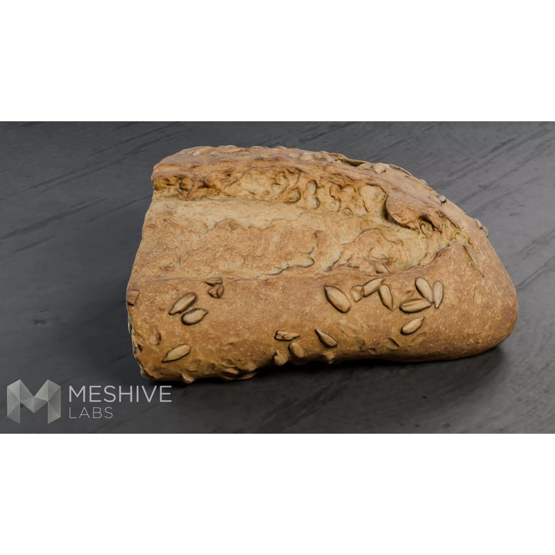 Artisan Half-Seeded Bread 3D Model – Low Poly PBR Game Asset, FBX, Blender - View 14