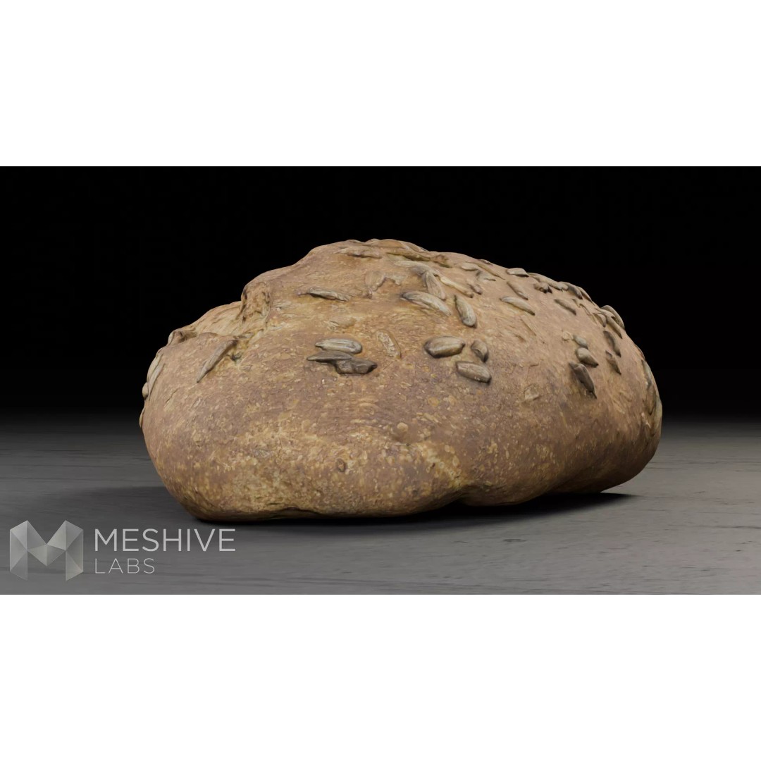Artisan Half-Seeded Bread 3D Model – Low Poly PBR Game Asset, FBX, Blender - View 18
