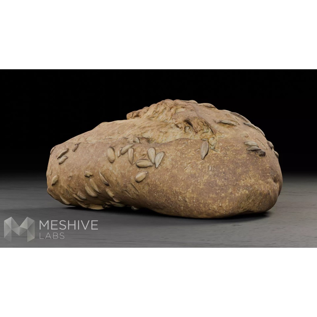 Artisan Half-Seeded Bread 3D Model – Low Poly PBR Game Asset, FBX, Blender - View 19