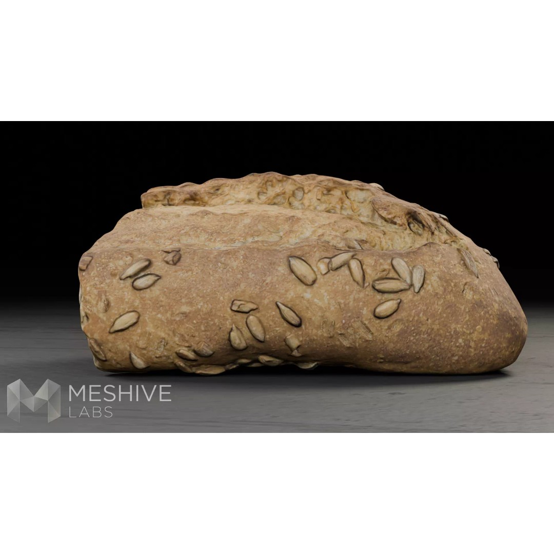 Artisan Half-Seeded Bread 3D Model – Low Poly PBR Game Asset, FBX, Blender - View 20