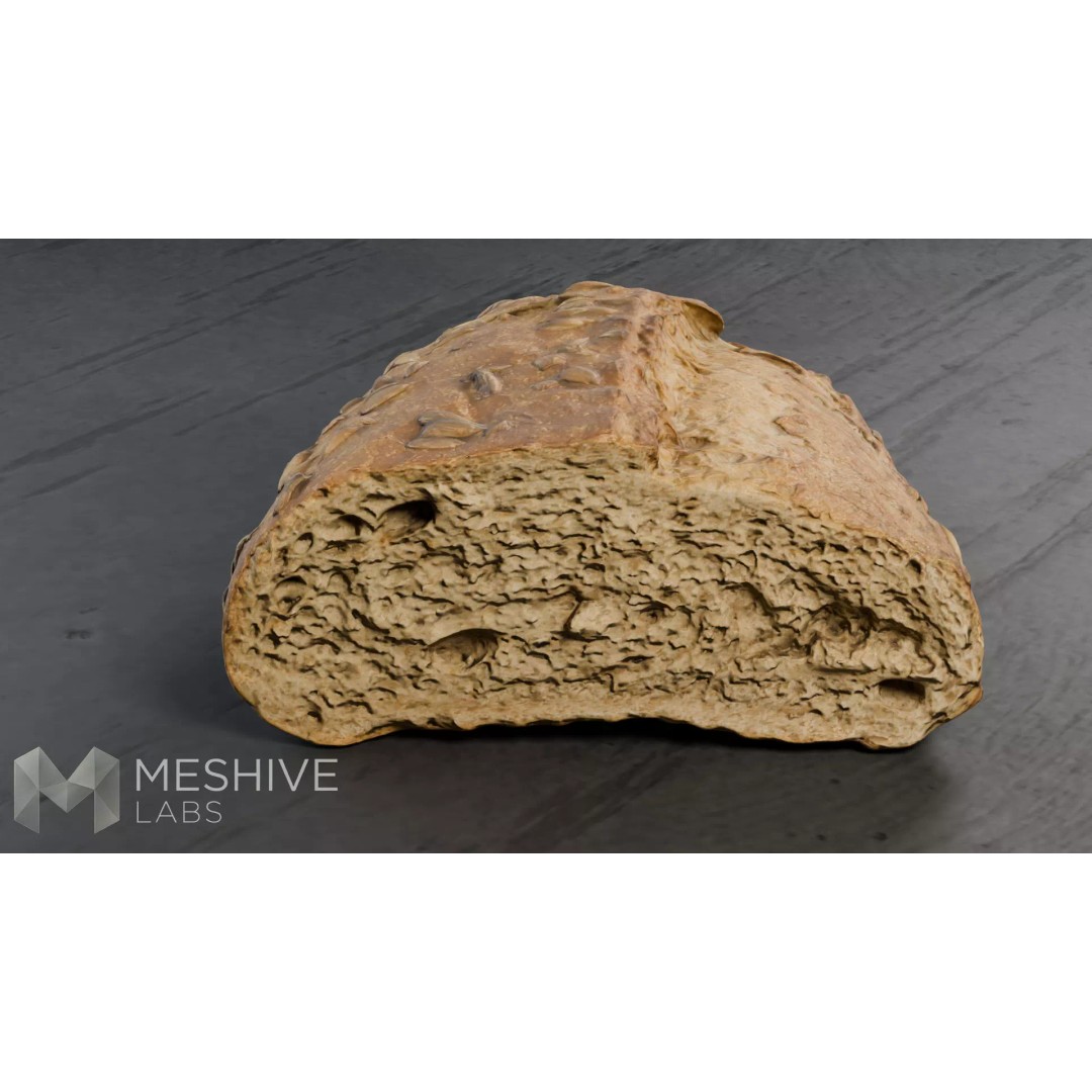 Artisan Half-Seeded Bread 3D Model – Low Poly PBR Game Asset, FBX, Blender - View 22