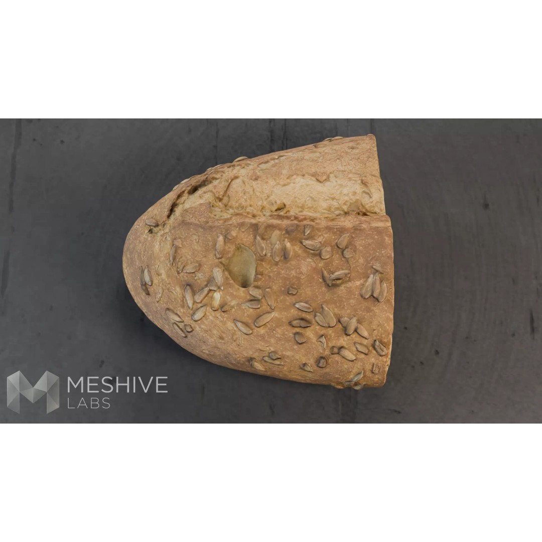 Artisan Half-Seeded Bread 3D Model – Low Poly PBR Game Asset, FBX, Blender - View 7