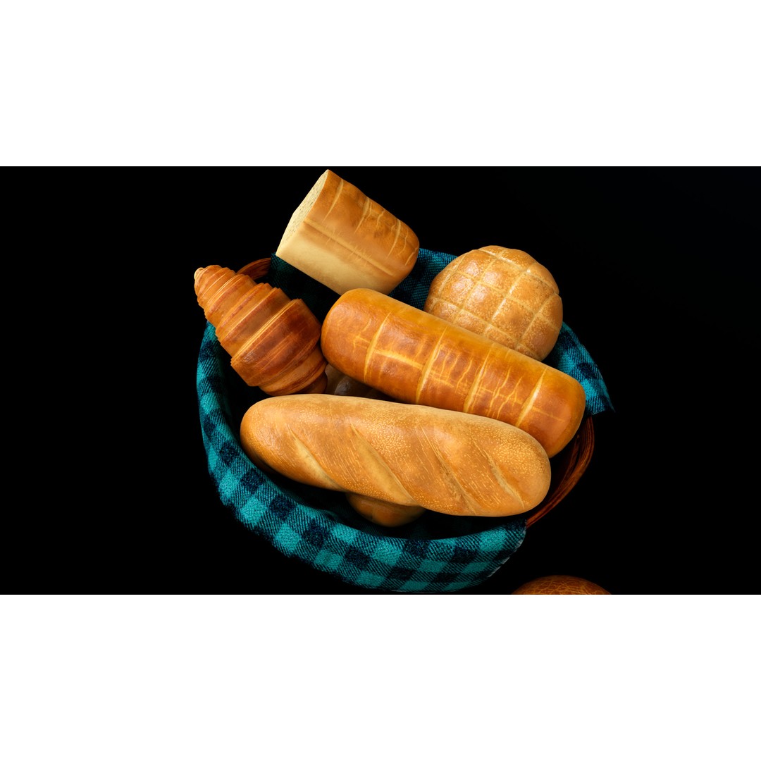 Breads 3D Model – Low Poly PBR Bakery Asset, FBX - View 10