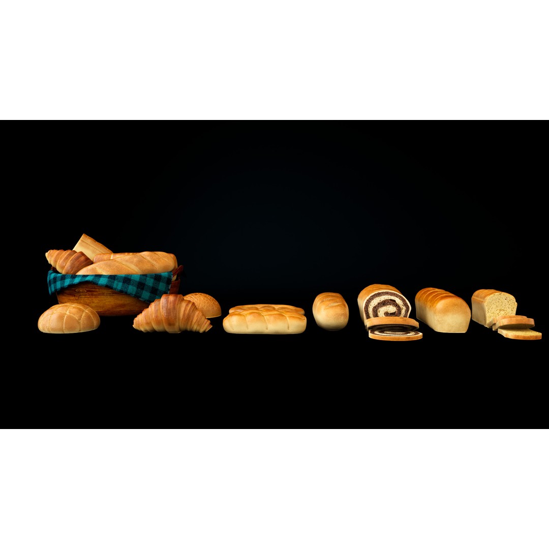 Breads 3D Model – Low Poly PBR Bakery Asset, FBX - View 6
