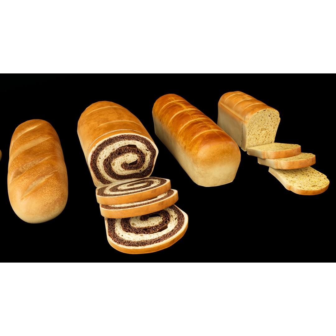 Breads 3D Model – Low Poly PBR Bakery Asset, FBX - View 7