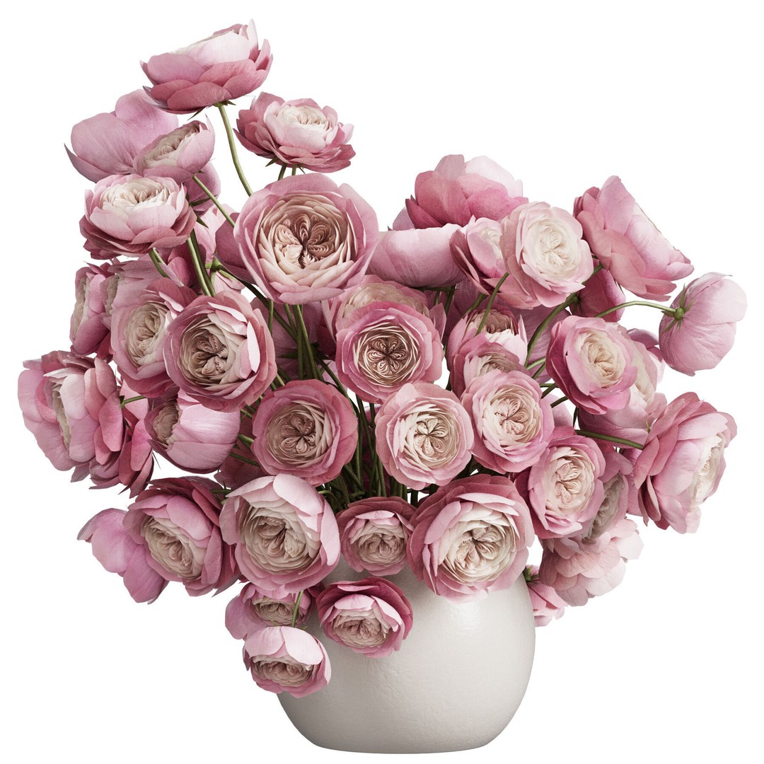Flower In Vase 3D Model – PBR Indoor Decor, FBX, OBJ - View 5