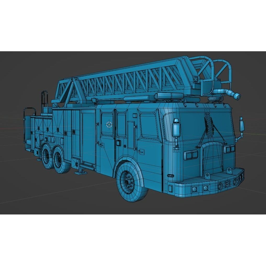 PBR Fire Truck - Low-Poly Game-Ready 3D Model