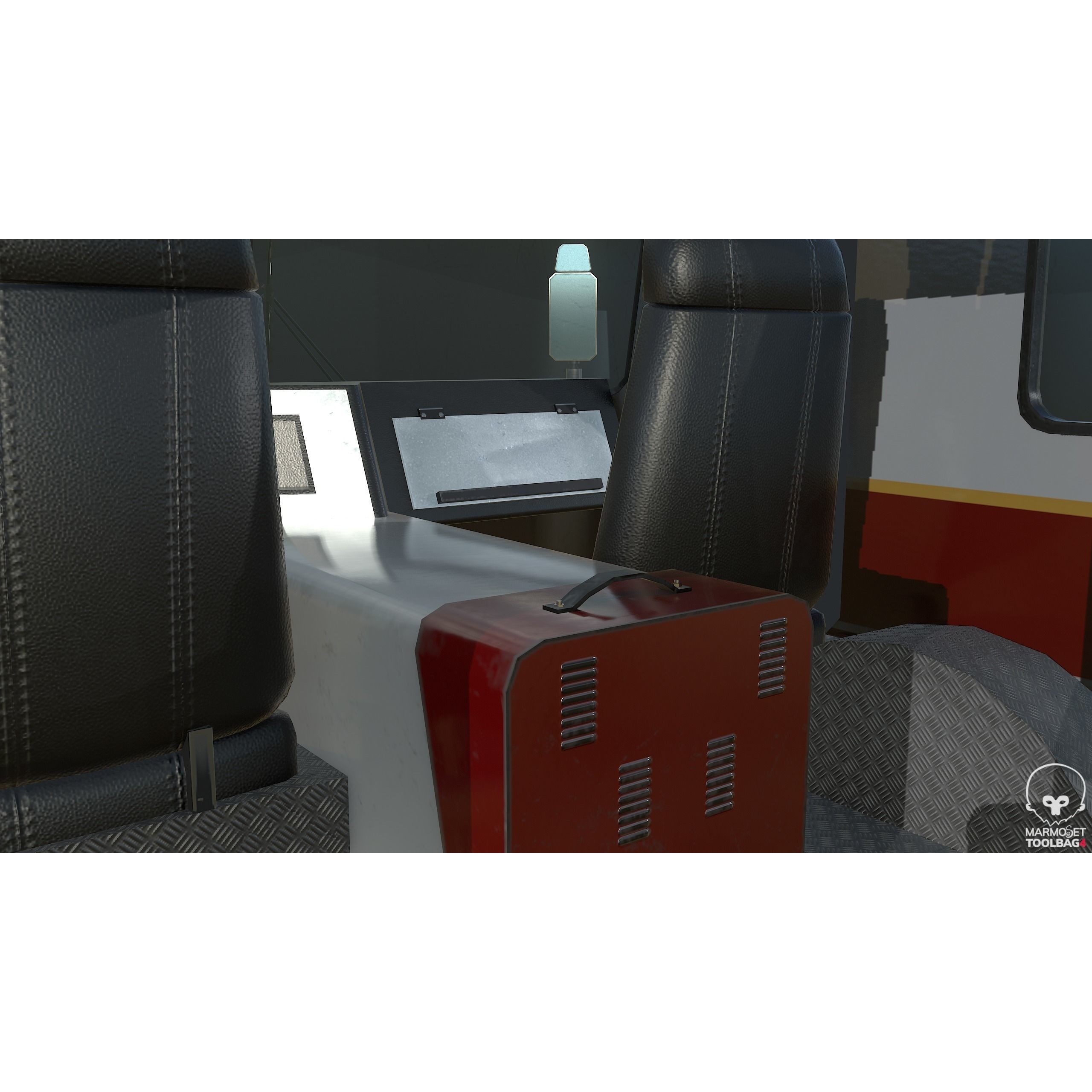 PBR Fire Truck - Low-Poly Game-Ready 3D Model - View 17