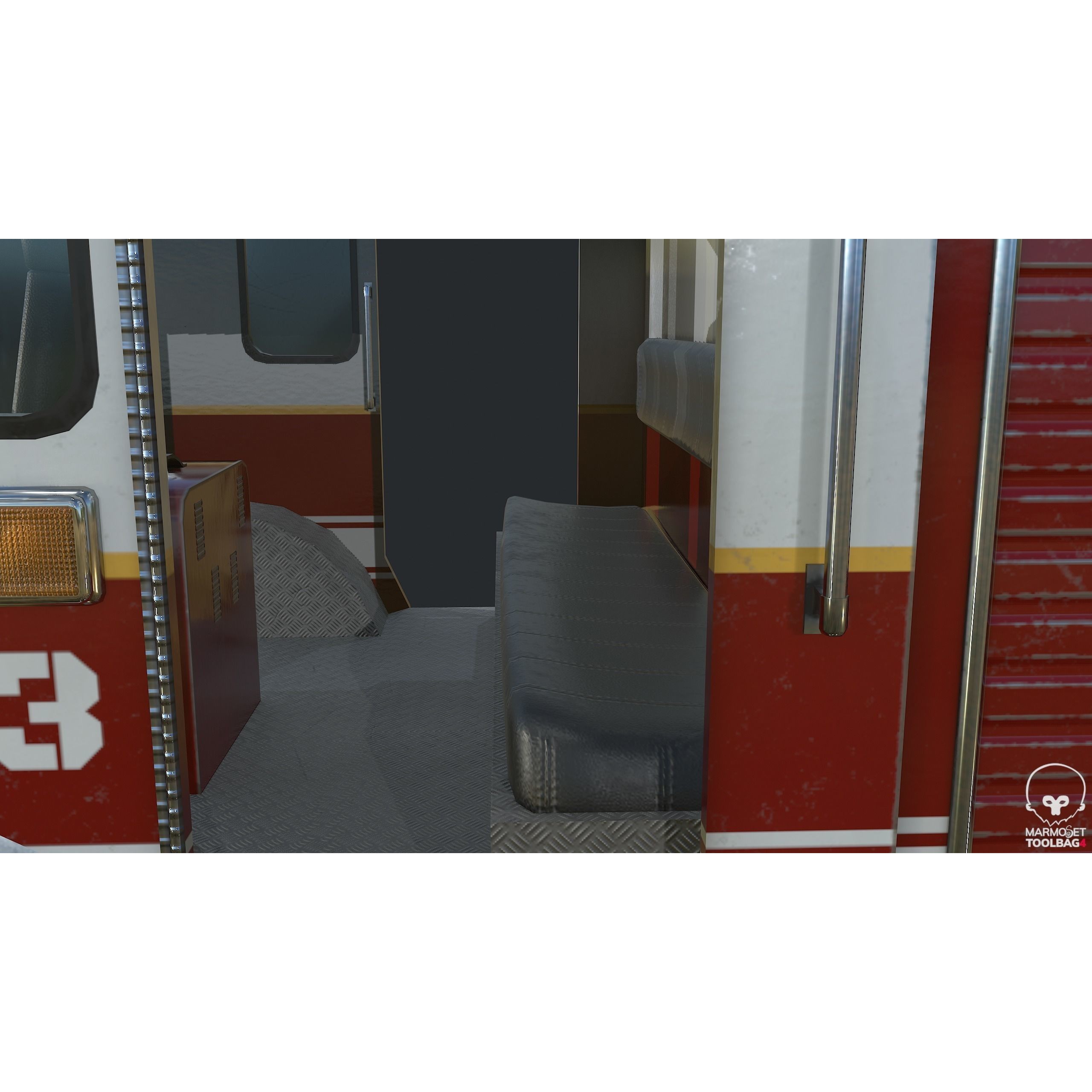 PBR Fire Truck - Low-Poly Game-Ready 3D Model - View 18