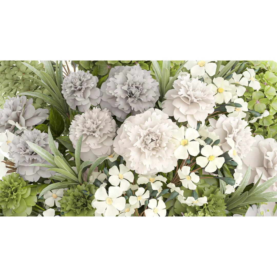 Realistic Hydrangea and Peony Bouquet 3D Model – Modern Table Decor, FBX - View 5