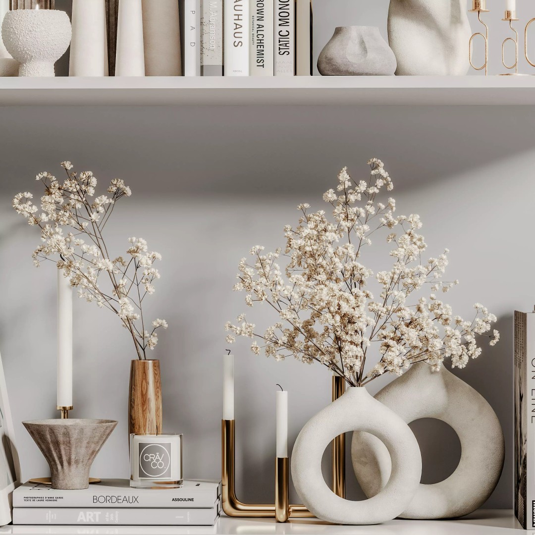 Decorative Set 3D Model – Contemporary Home Decor with PBR Textures - View 4