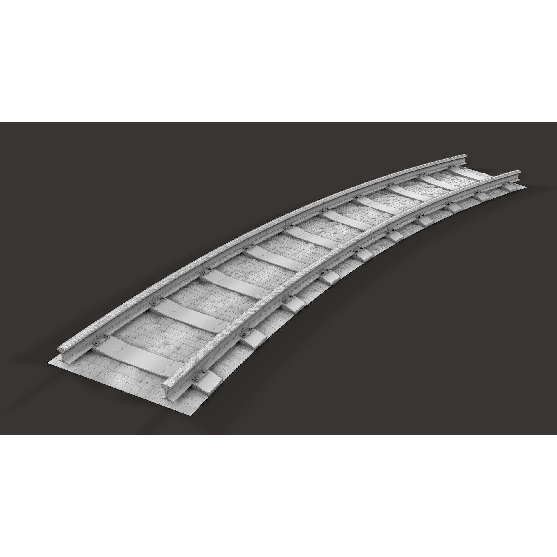 Modular Railway Track Advanced Collection - Game-Ready 3D Model - View 10