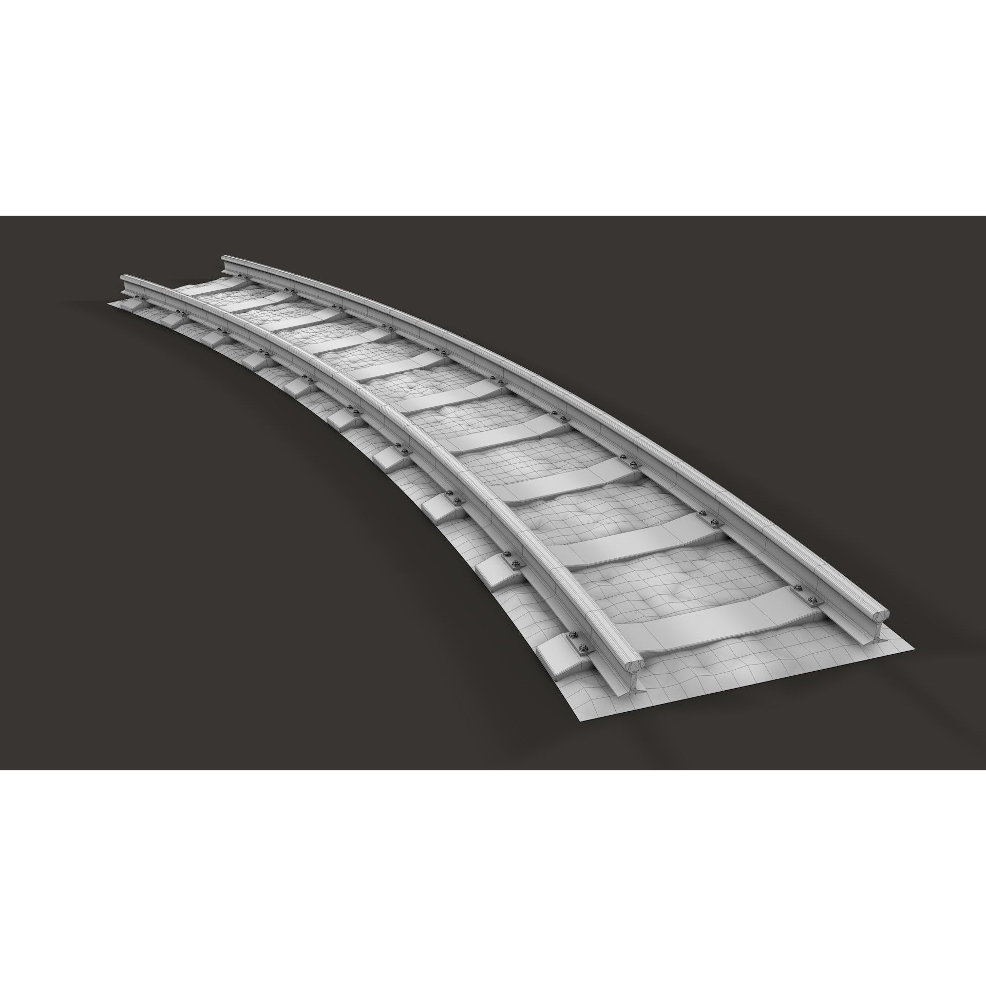 Modular Railway Track Advanced Collection - Game-Ready 3D Model - View 12
