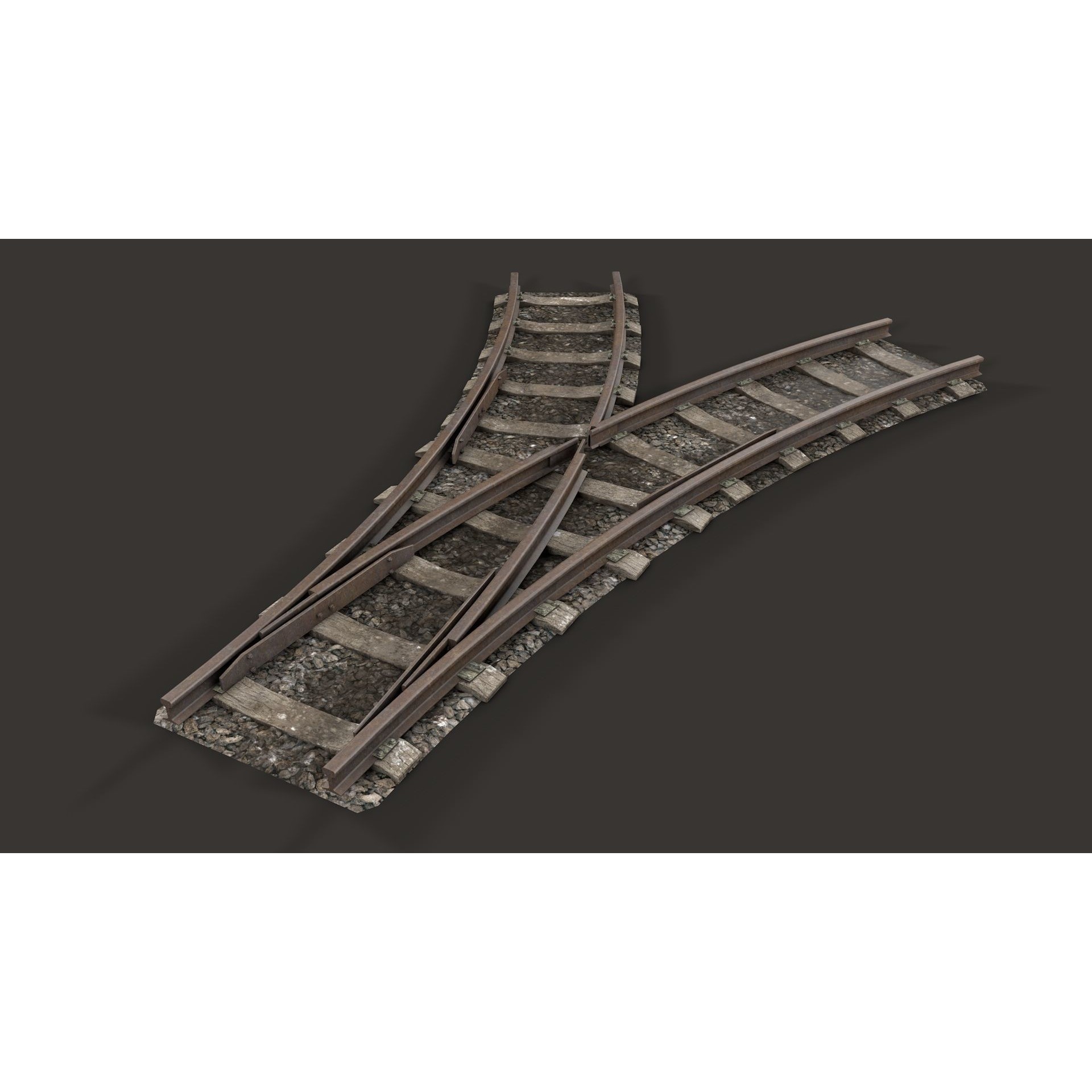 Modular Railway Track Advanced Collection - Game-Ready 3D Model - View 13