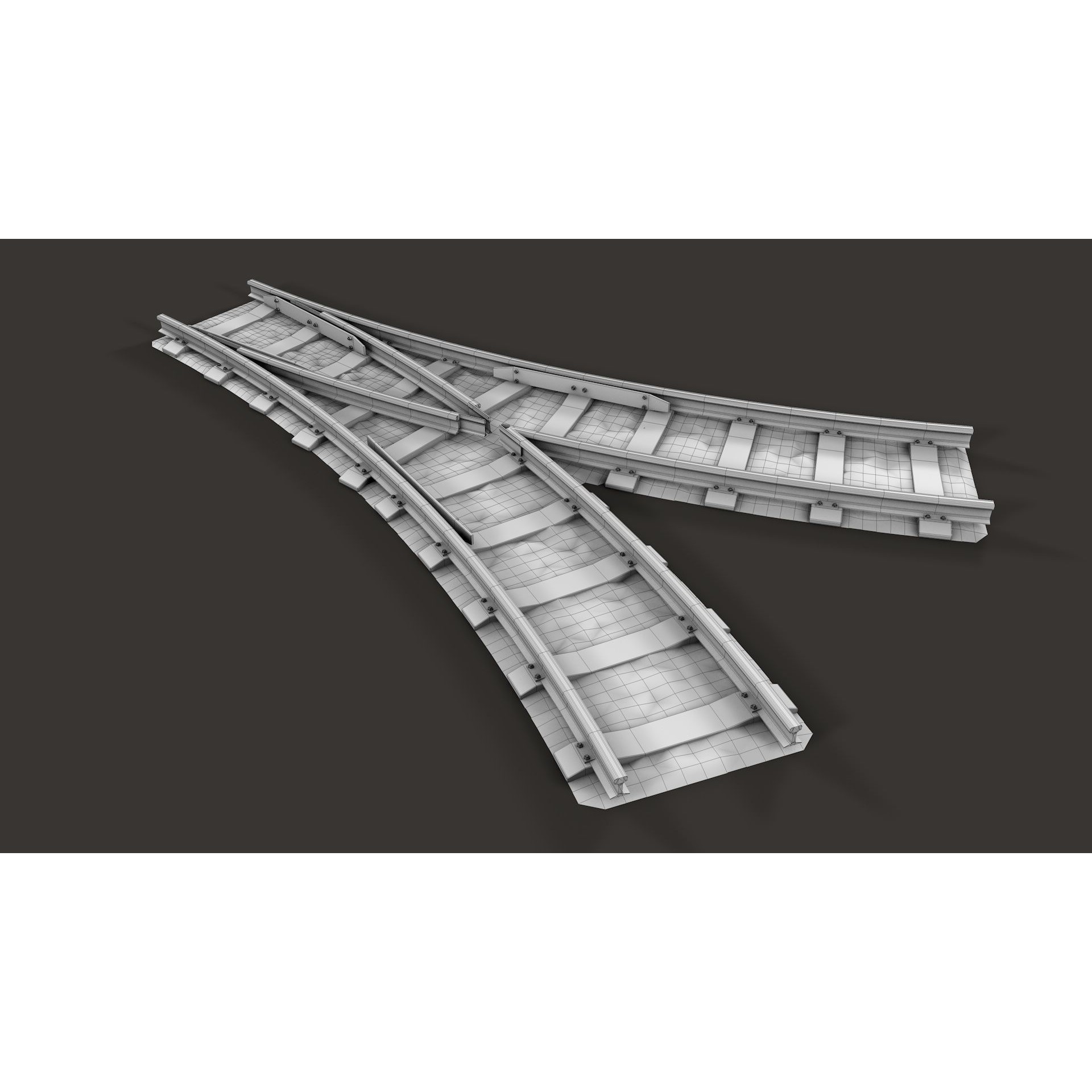 Modular Railway Track Advanced Collection - Game-Ready 3D Model - View 14