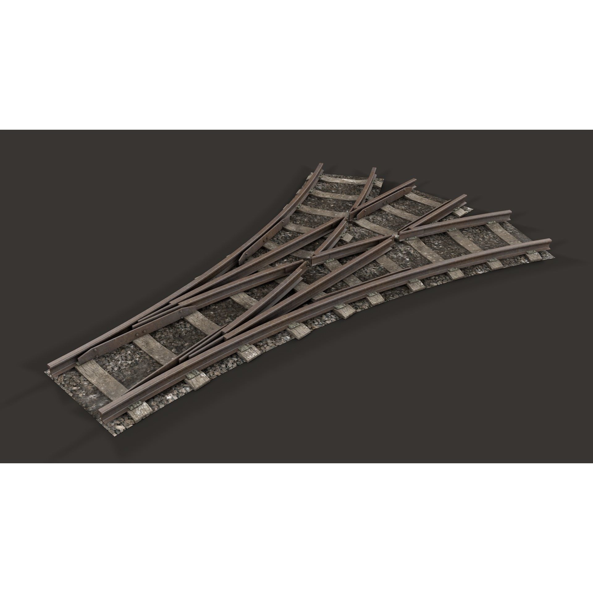 Modular Railway Track Advanced Collection - Game-Ready 3D Model - View 15