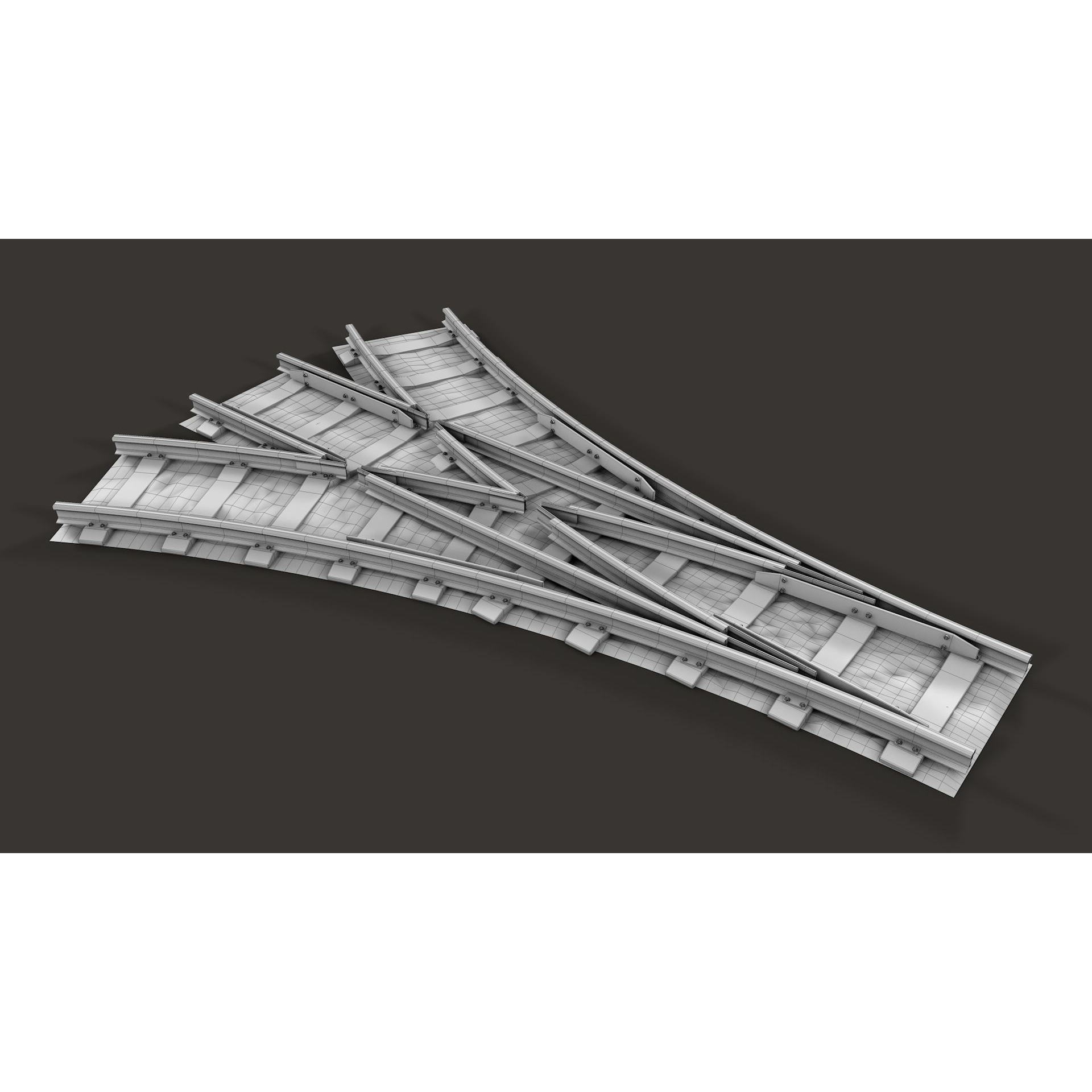 Modular Railway Track Advanced Collection - Game-Ready 3D Model - View 16