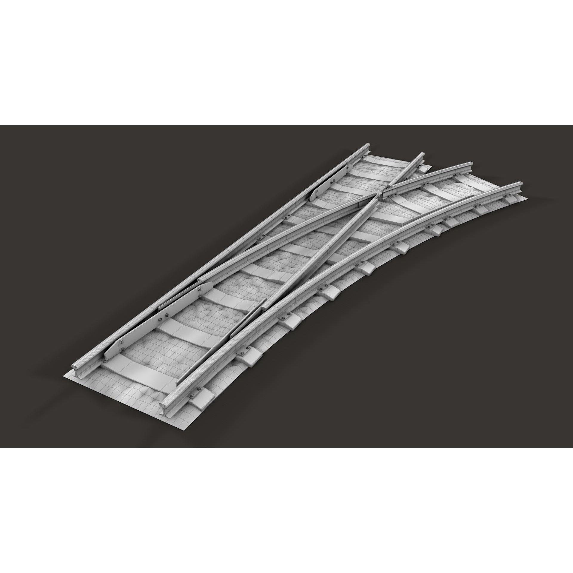 Modular Railway Track Advanced Collection - Game-Ready 3D Model - View 18