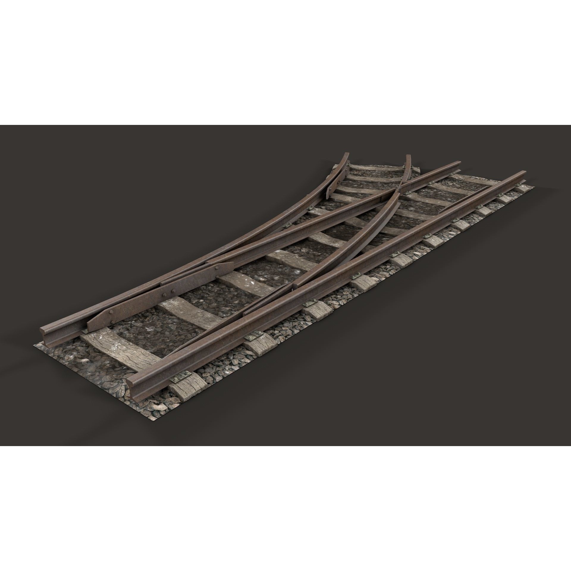 Modular Railway Track Advanced Collection - Game-Ready 3D Model - View 19