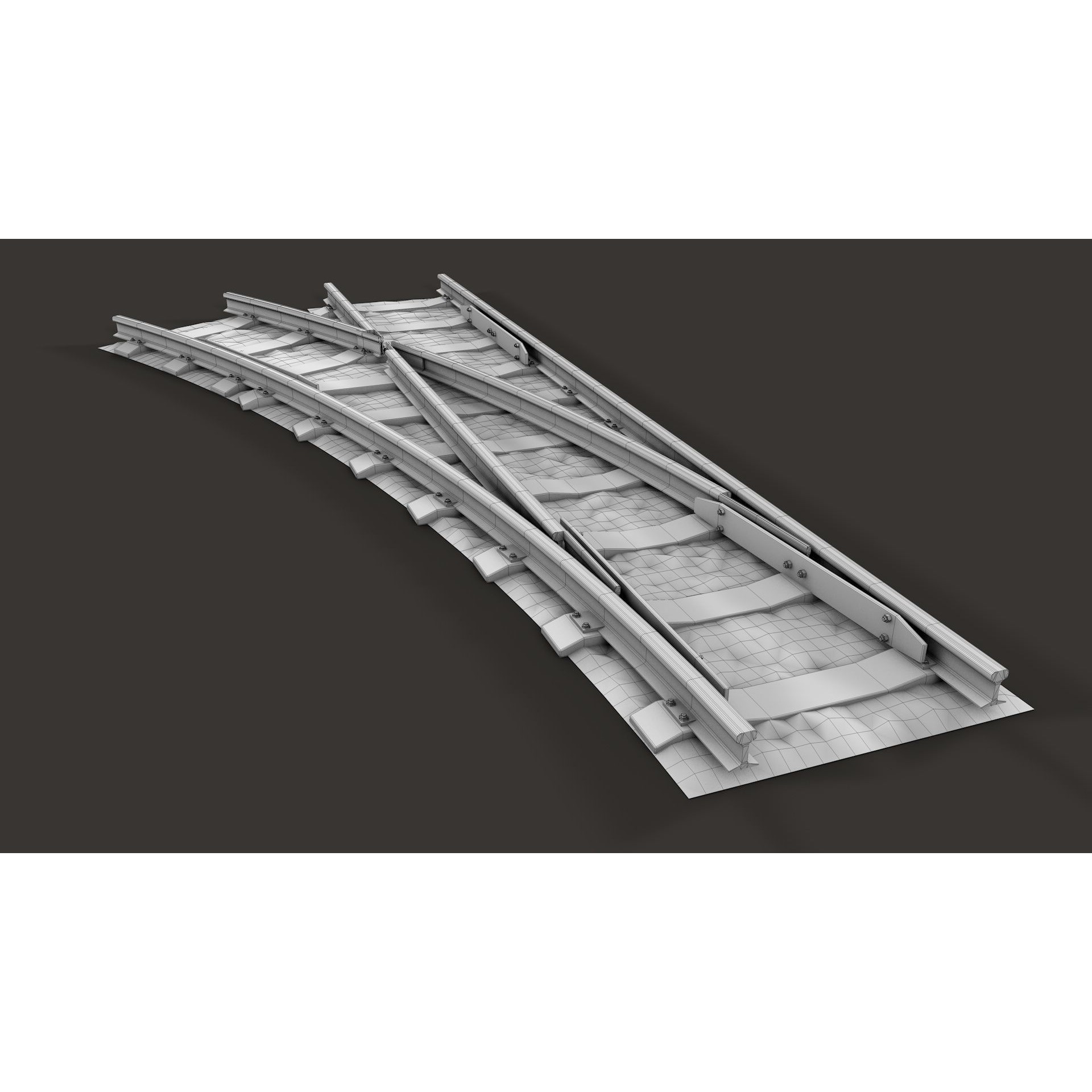 Modular Railway Track Advanced Collection - Game-Ready 3D Model - View 20