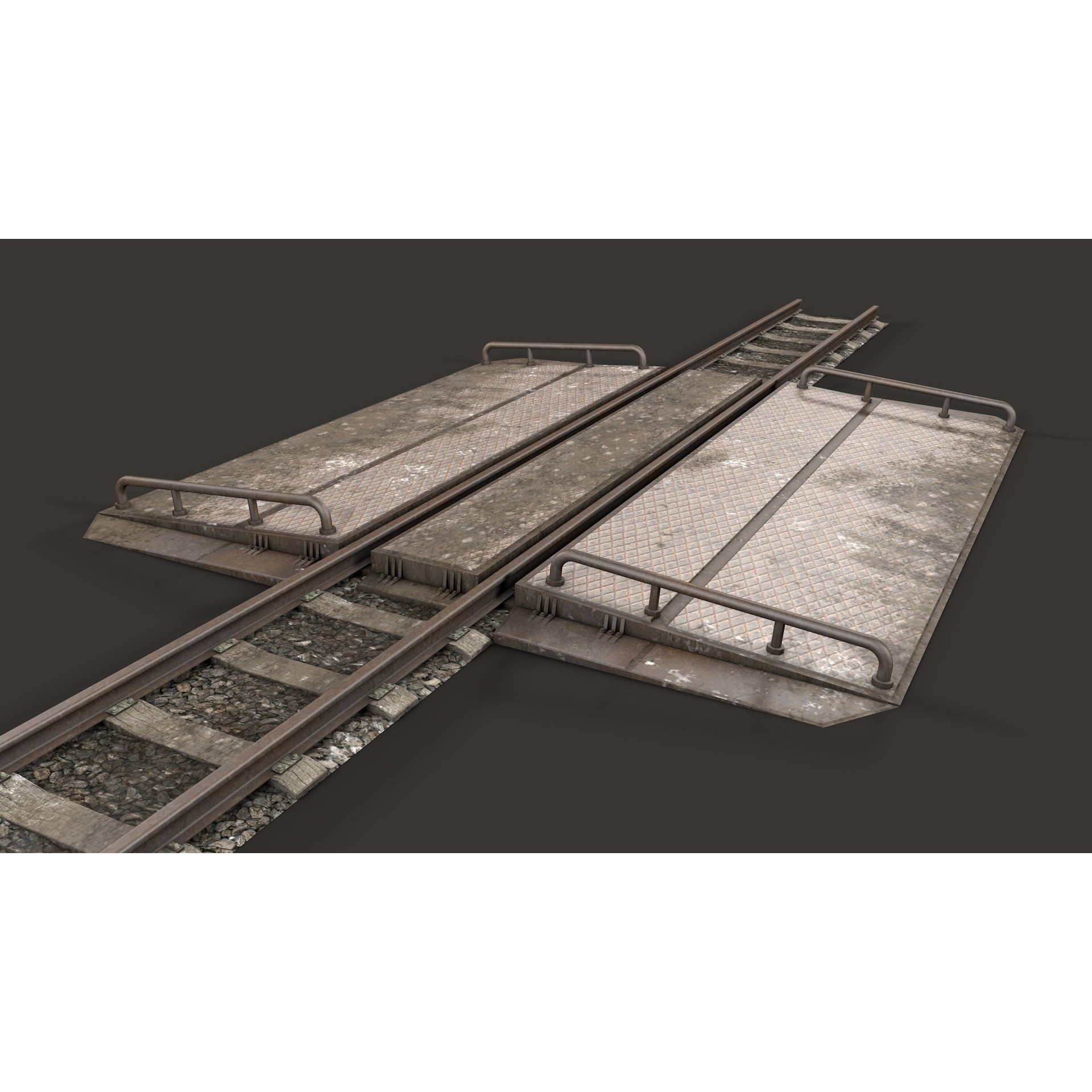 Modular Railway Track Advanced Collection - Game-Ready 3D Model - View 21