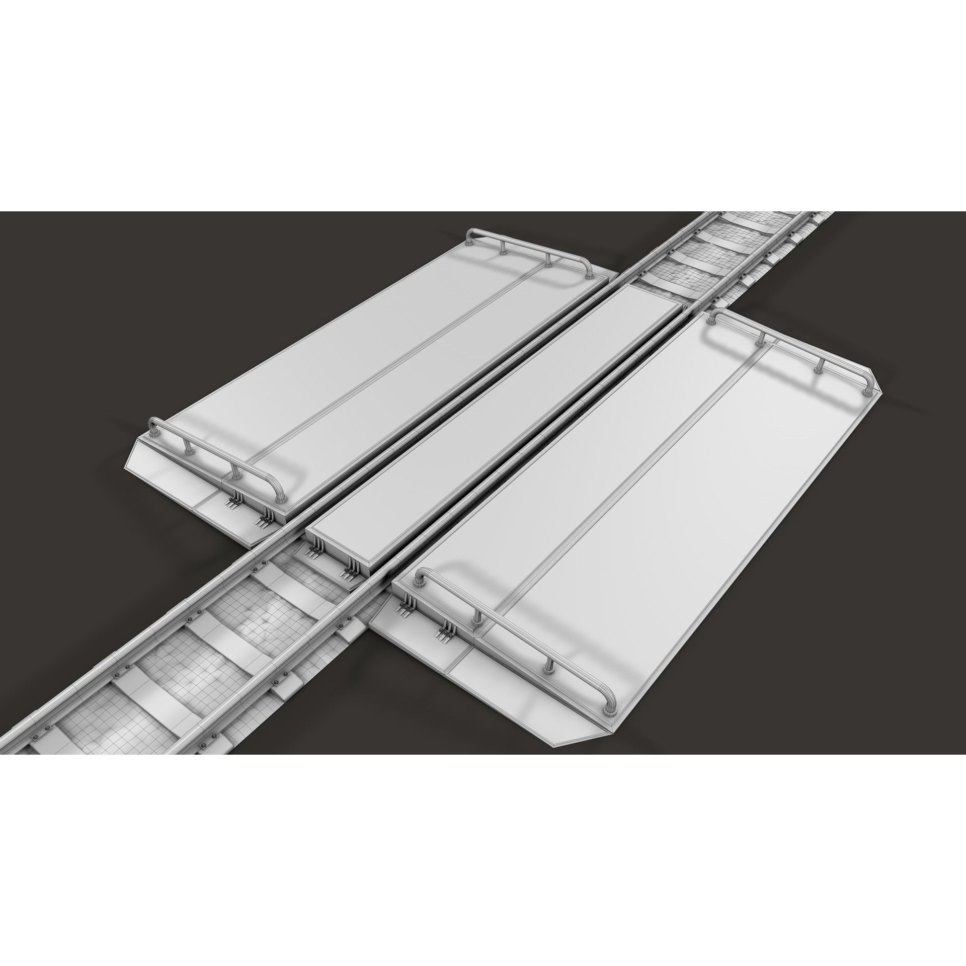 Modular Railway Track Advanced Collection - Game-Ready 3D Model - View 22