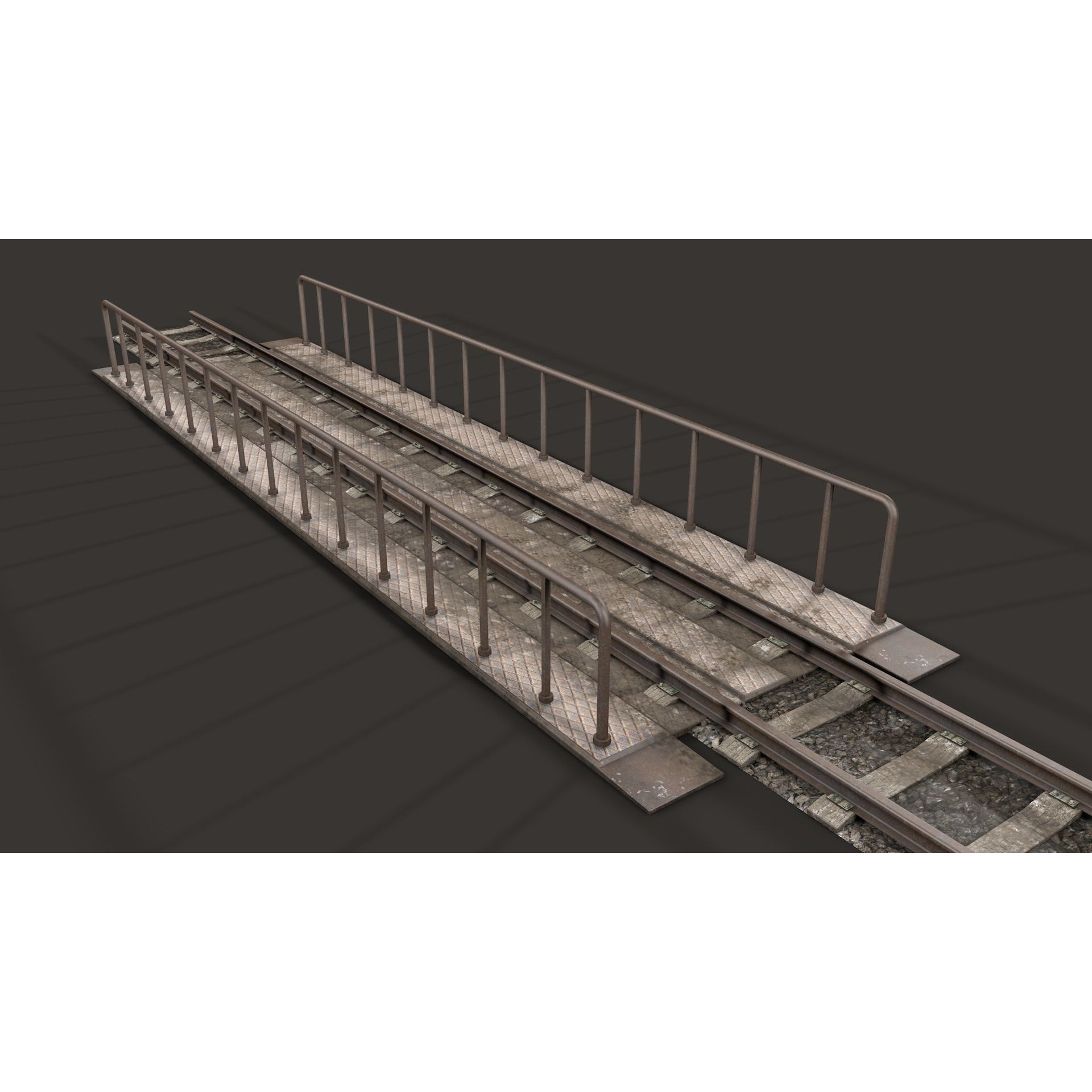 Modular Railway Track Advanced Collection - Game-Ready 3D Model - View 23