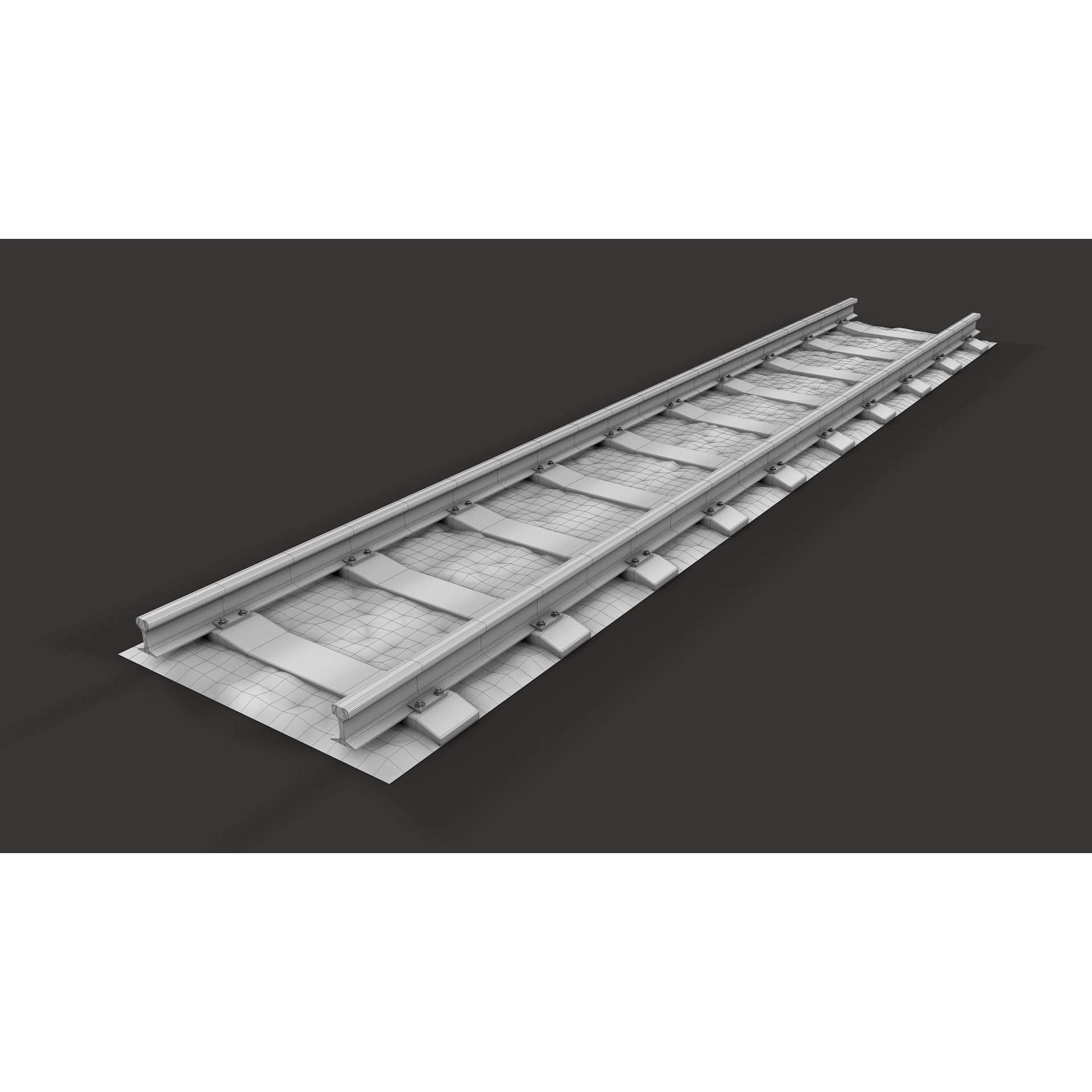 Modular Railway Track Advanced Collection - Game-Ready 3D Model - View 8