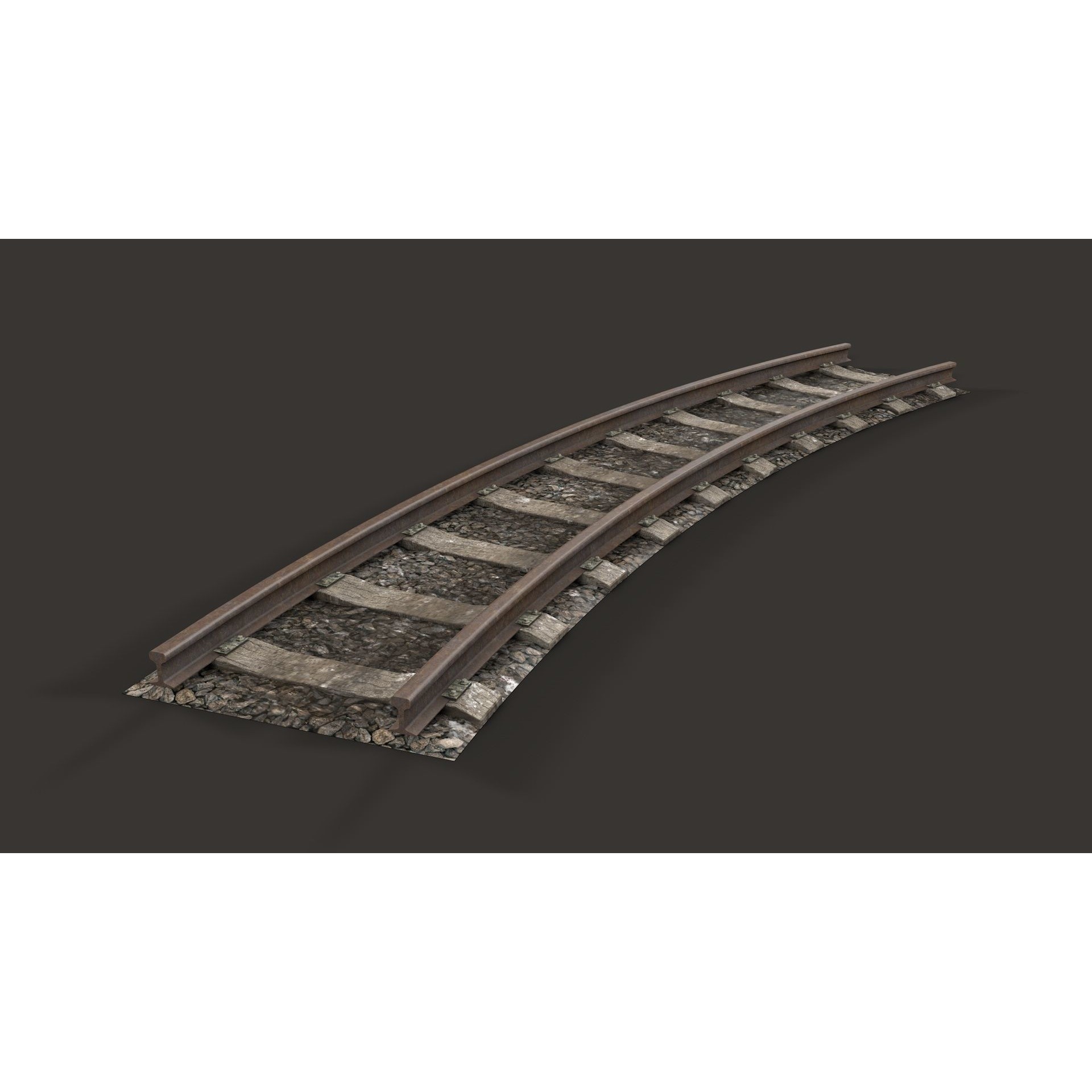 Modular Railway Track Advanced Collection - Game-Ready 3D Model - View 9