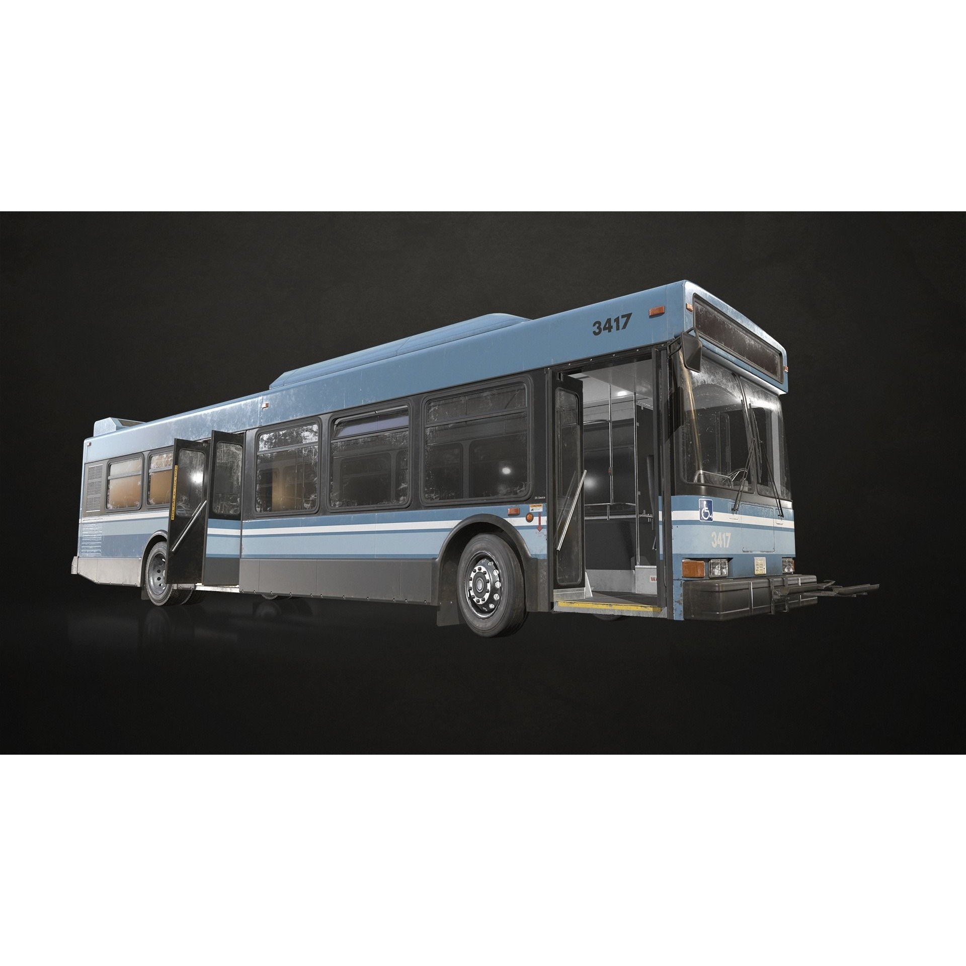 City Bus V2 - Low-Poly Game-Ready 3D Model - View 10