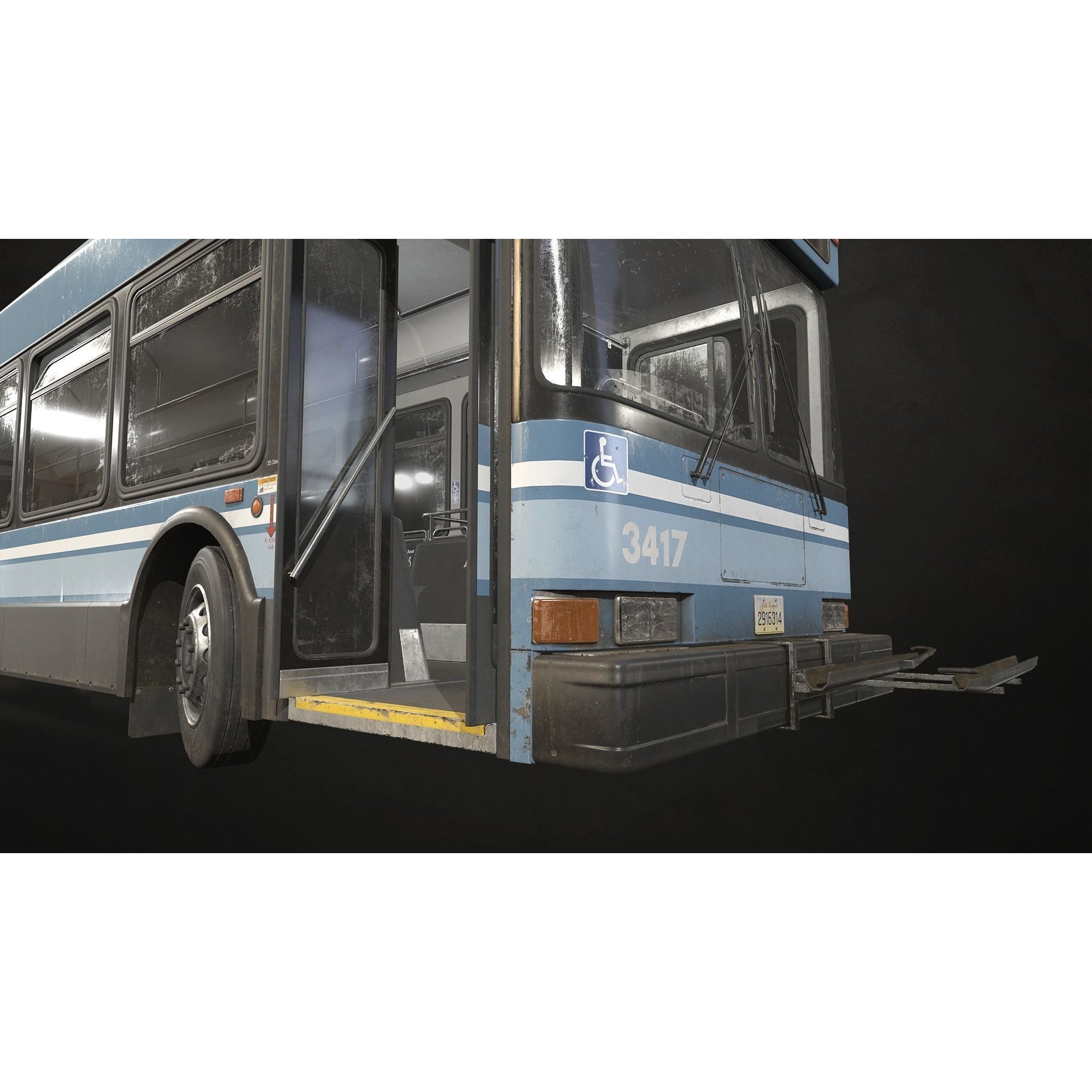 City Bus V2 - Low-Poly Game-Ready 3D Model - View 13