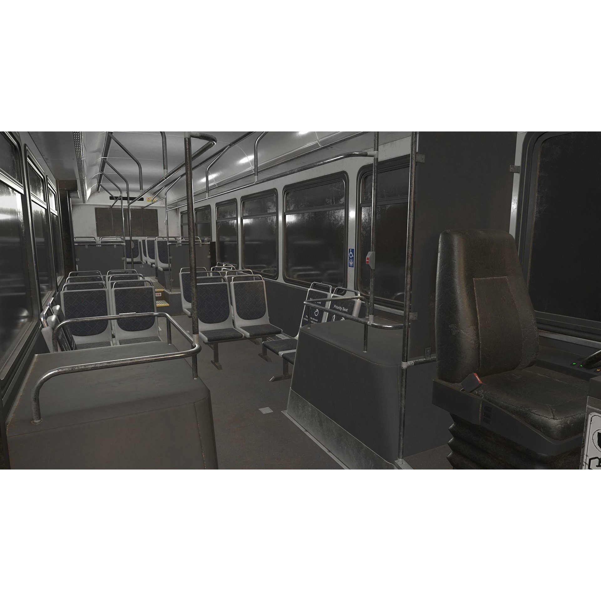 City Bus V2 - Low-Poly Game-Ready 3D Model - View 14