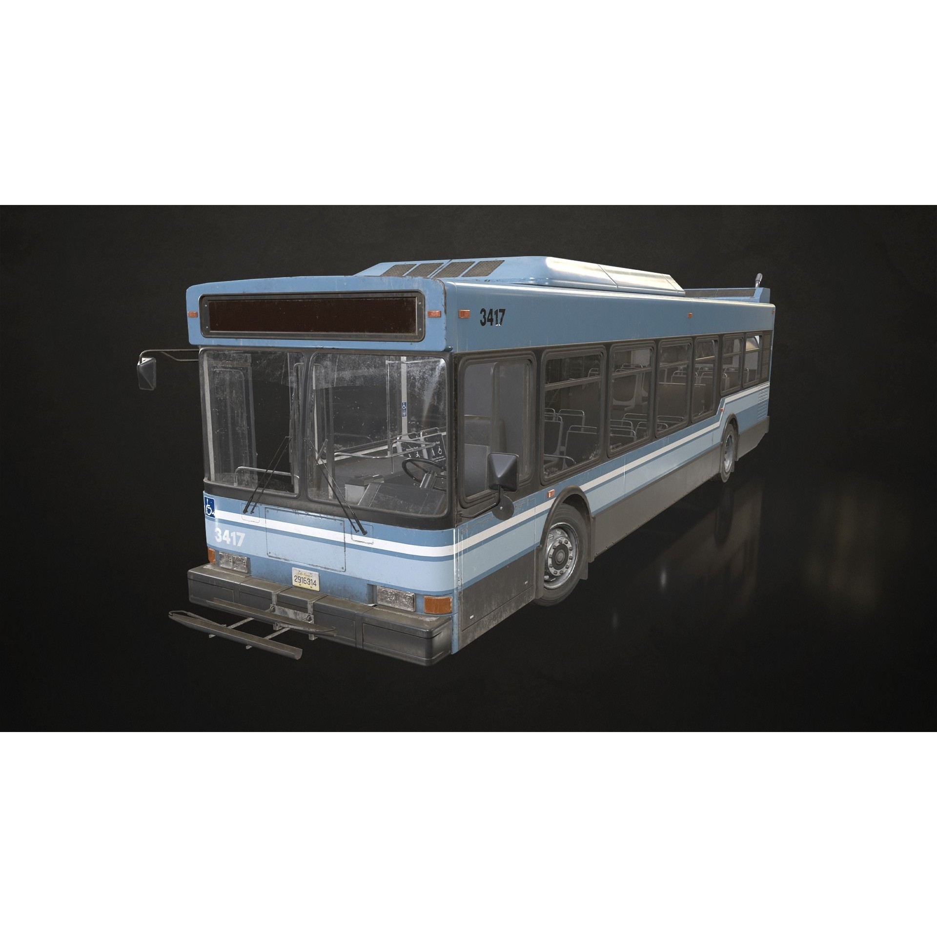 City Bus V2 - Low-Poly Game-Ready 3D Model - View 5