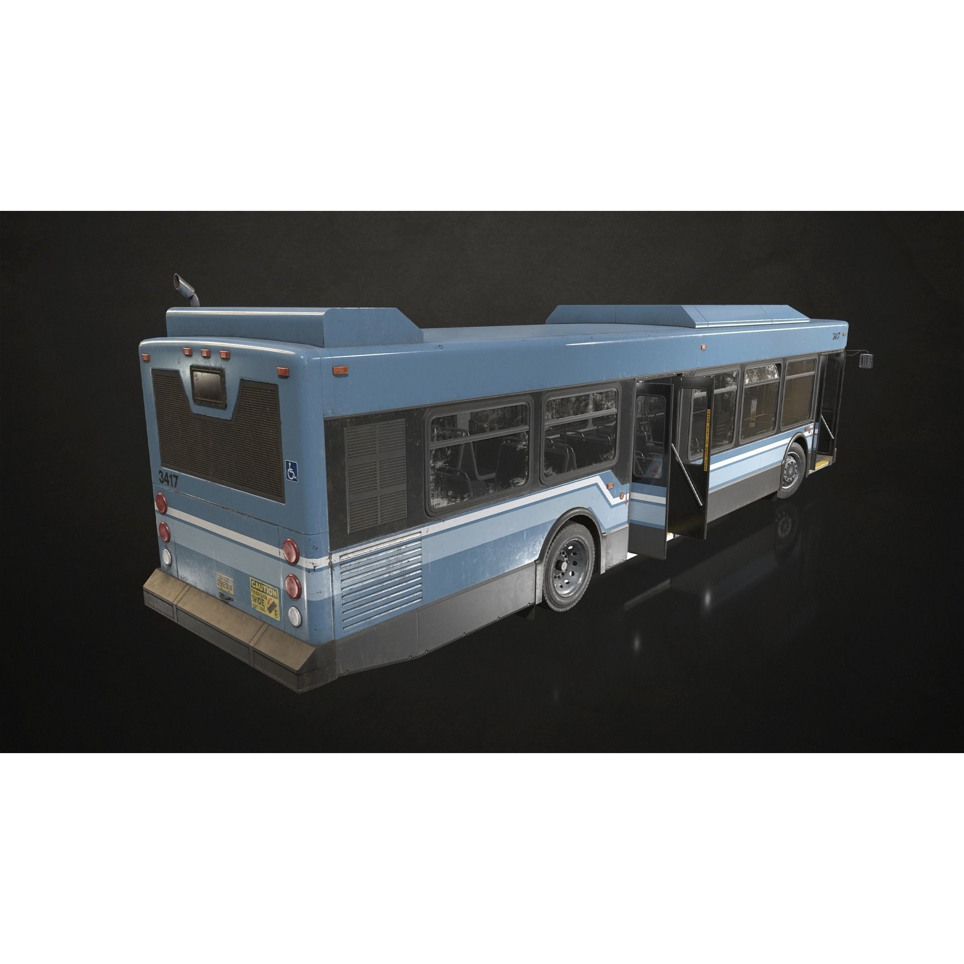 City Bus V2 - Low-Poly Game-Ready 3D Model - View 7