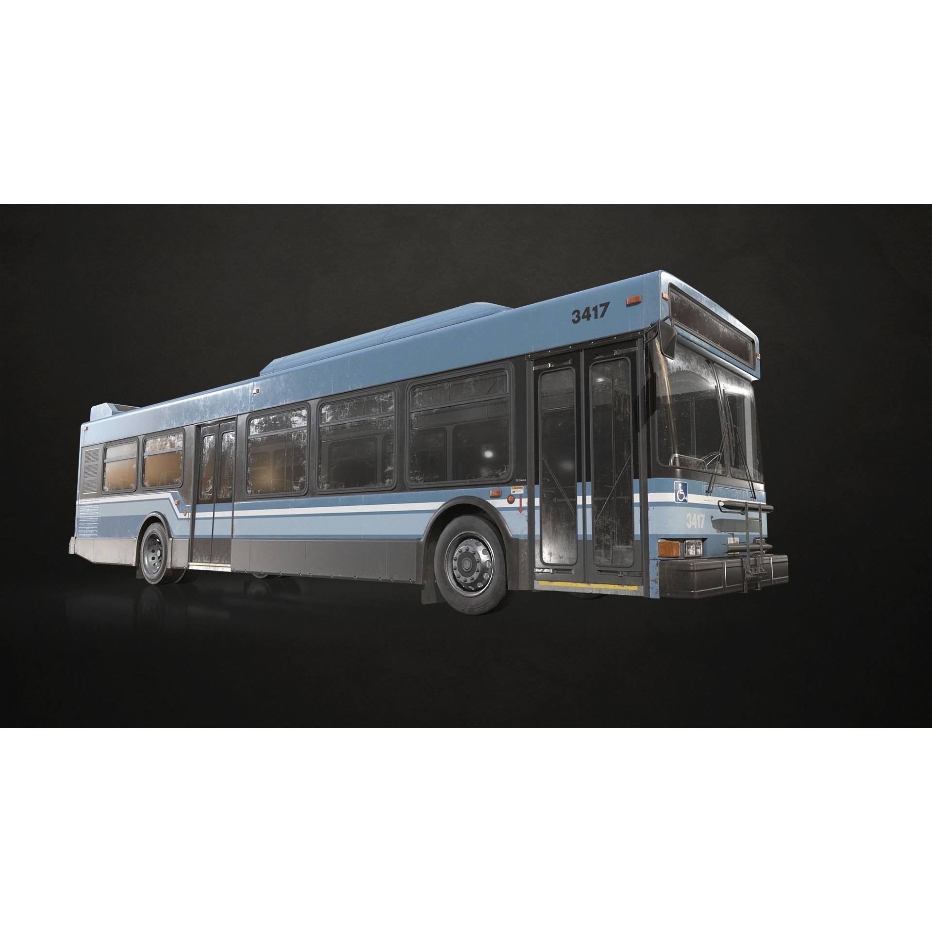 City Bus V2 - Low-Poly Game-Ready 3D Model - View 9
