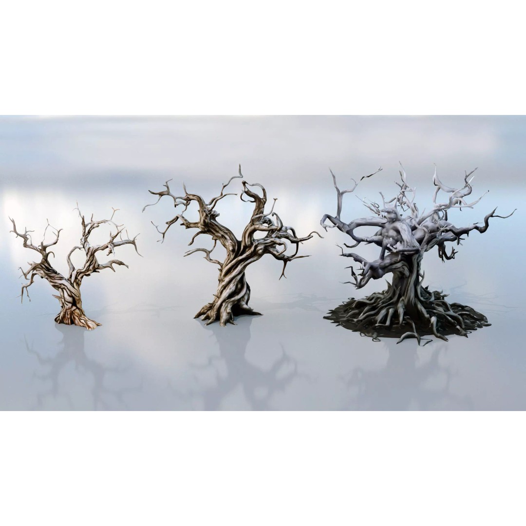 Haunted Snow Trees 3D Model – Stylized Winter Fantasy Asset, FBX - View 16