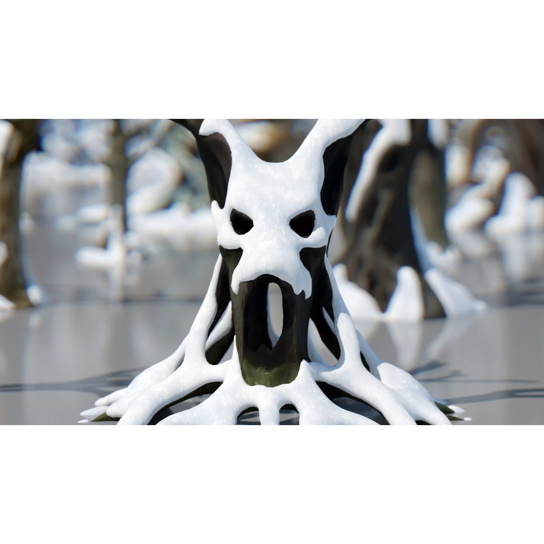 Haunted Snow Trees 3D Model – Stylized Winter Fantasy Asset, FBX - View 19